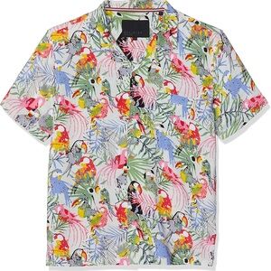 Soul Star Multi Parrot Hawaiian Shirt Men’s Small